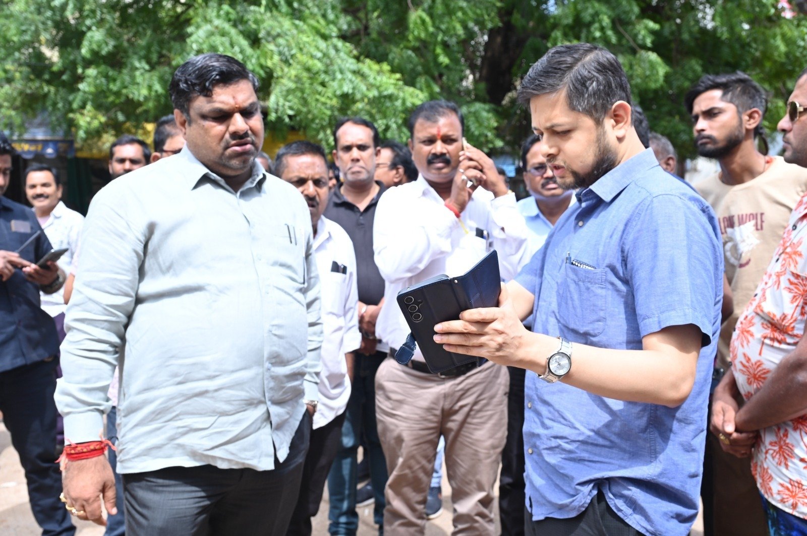 शिवनाथ नदी का बढ़ा जलस्तर, गजेन्द्र यादव ने लिया विसर्जन व्यवस्था का जायजा